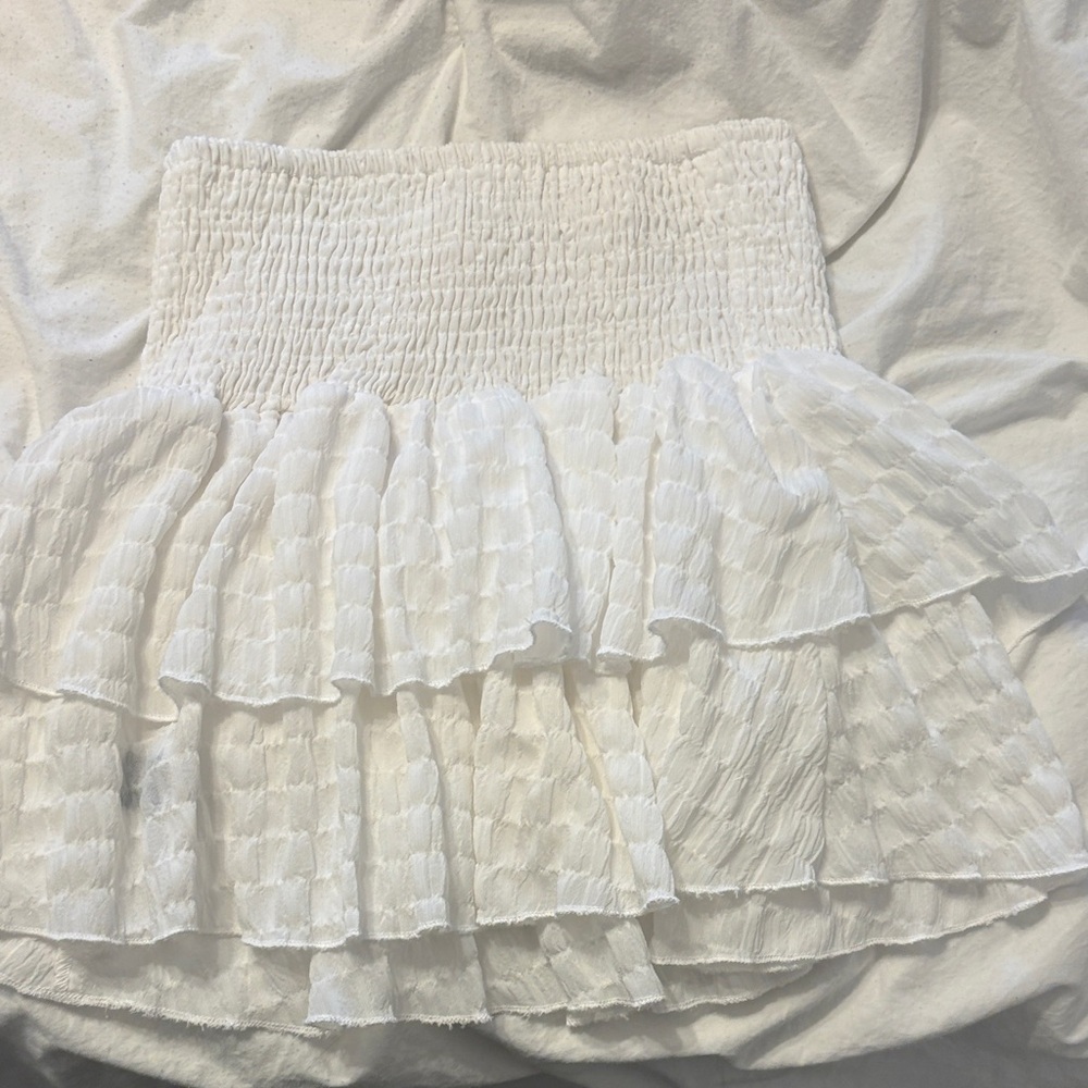 SHEIN White Ruffled Mini Skirt